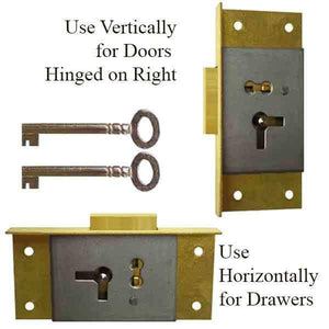 Antique Furniture Locks, medium - hinged right - paxton hardware ltd