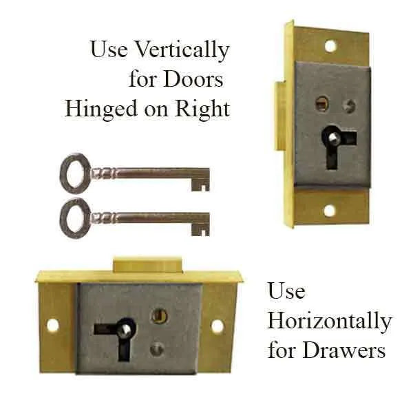 Antique Furniture Locks, small - hinged right - paxton hardware ltd