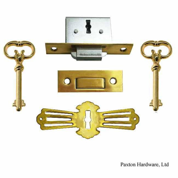 Full Mortise Roll Top Desk Lock SET Rounded Plates Brass Lock Catch 2 Keys  Antique Vintage Old Retro -  Canada