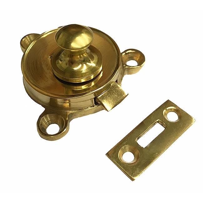 Brass Turn Buttons, 8-Pack - Cabinet And Furniture Door Catches