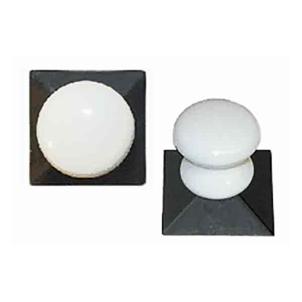 Porcelain Knob - Square Backplate - paxton hardware ltd