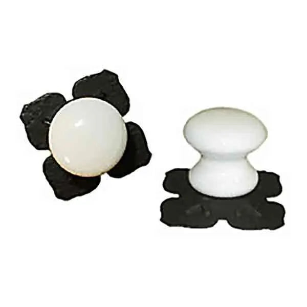 Porcelain Knob - Cloverleaf Backplate - paxton hardware ltd