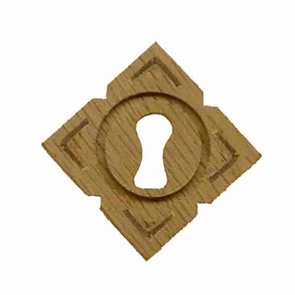 Wood Keyhole Cover, Diamond Oak - paxton hardware ltd