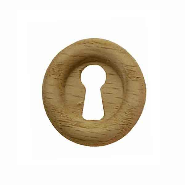 Wood Keyhole Cover, Oak Round - paxton hardware ltd