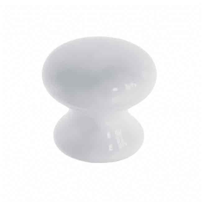 White Porcelain Knobs,  1-1/4 inch, Ceramic - paxton hardware ltd