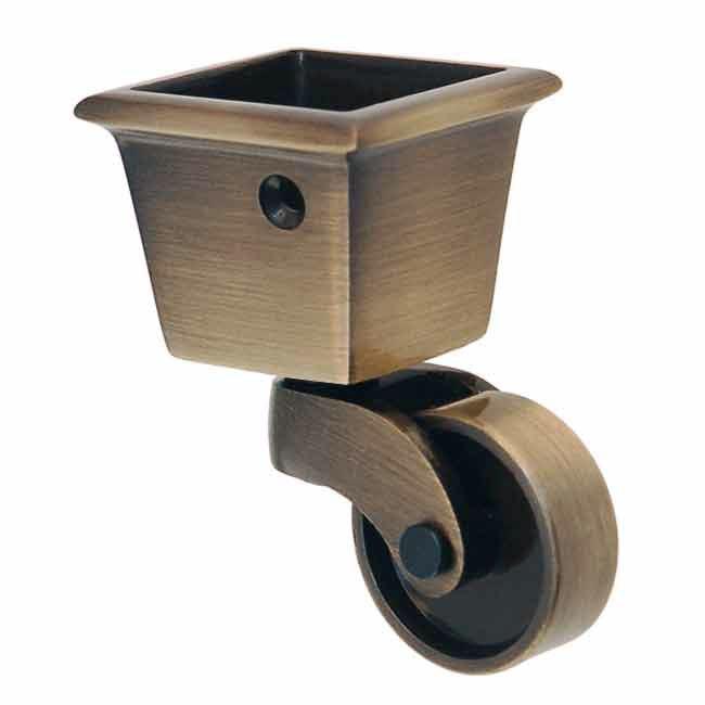 Square Antique Cup Casters, 1-1/4&quot; Wheel - paxton hardware ltd