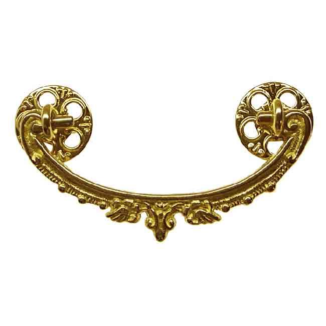 2.5, 3, 3.5 Centers ANTIQUED & Polished BRASS BAIL PULL Swan Neck
