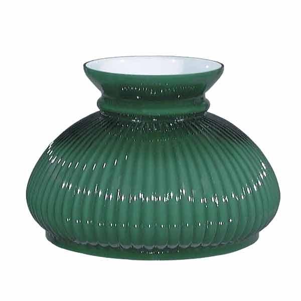 Cased Green Glass Lamp Shades, seven-inch Rib - paxton hardware ltd