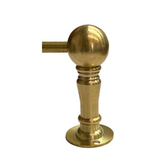 Classic Ball Brass Gallery Shelf Rail - Thru Post / Polished Unlacquered  Brass