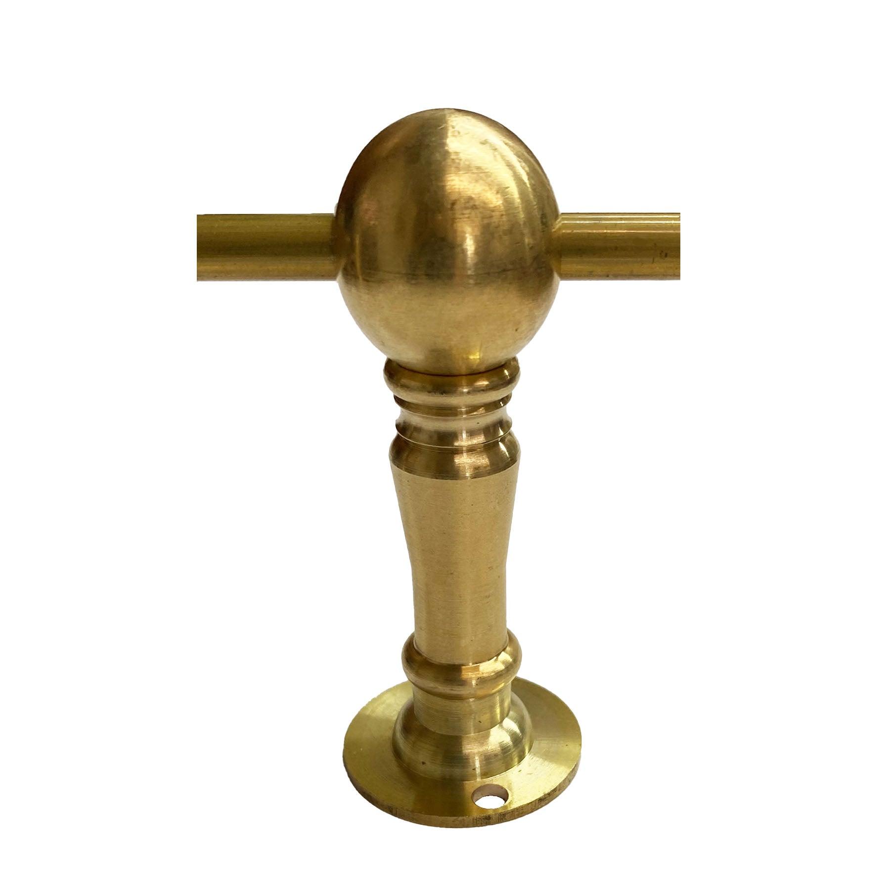Polished Brass Chamberstick with Wooden Handle- Antique Vintage