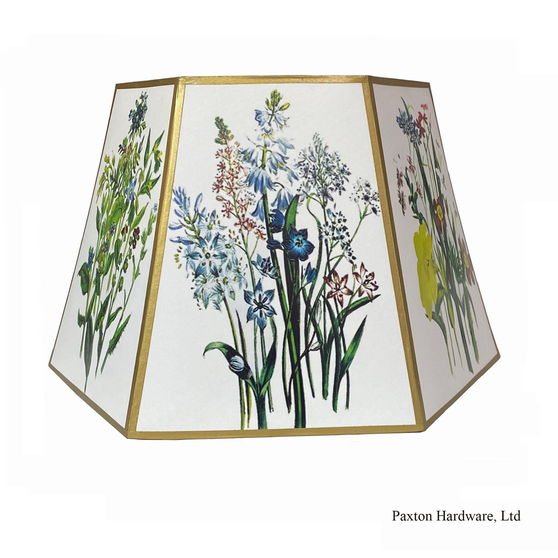 Lamp Shade with bouquets of flowers, paxton hardware