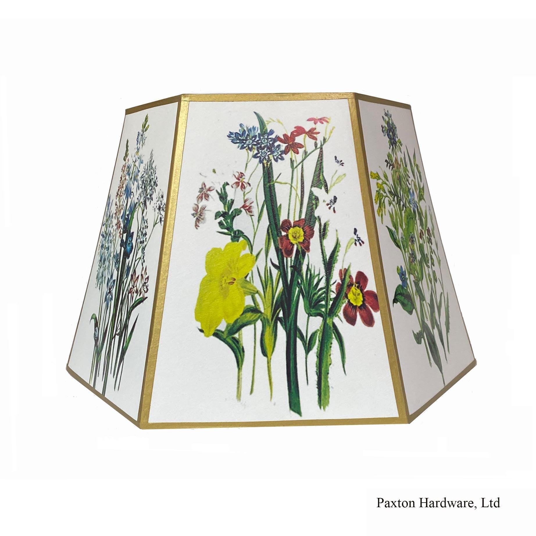 Lamp shade with garden flowers, paxton hardware ltd