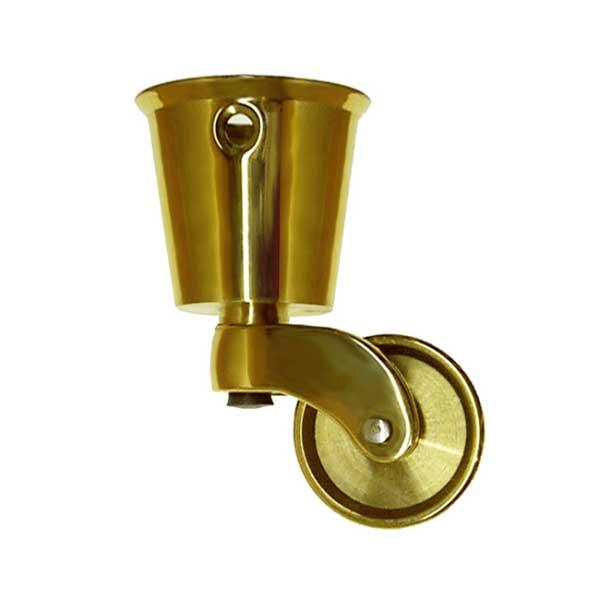 UNIQANTIQ HARDWARE SUPPLY Philadelphia Style Solid Brass Round Cup Caster  Wheel ( 1 Wheel Diameter )