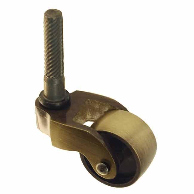 Antique Brass Casters: 1 Wheel, Stem-type - Paxton Hardware