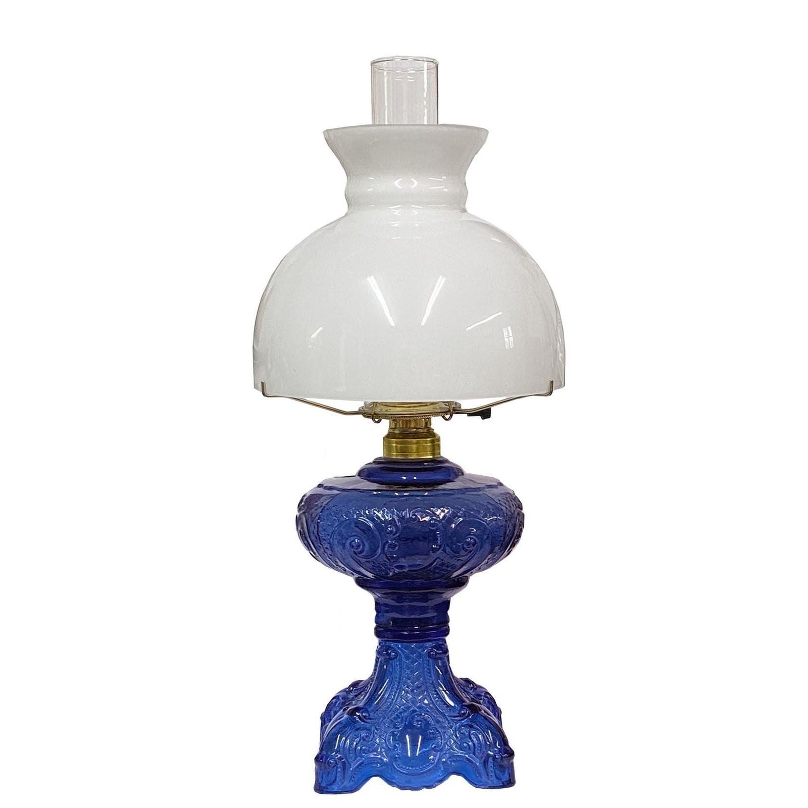 Antique Glass Lamp, Indigo Blue - Paxton Hardware