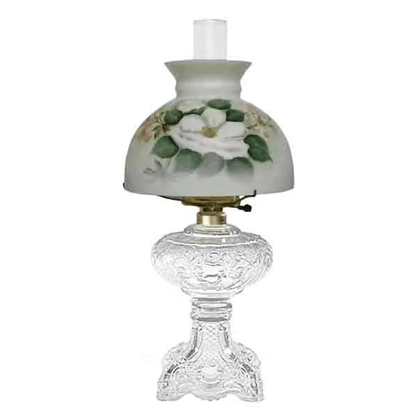 Antique Glass Lamp, Magnolia Shade - paxton hardware ltd