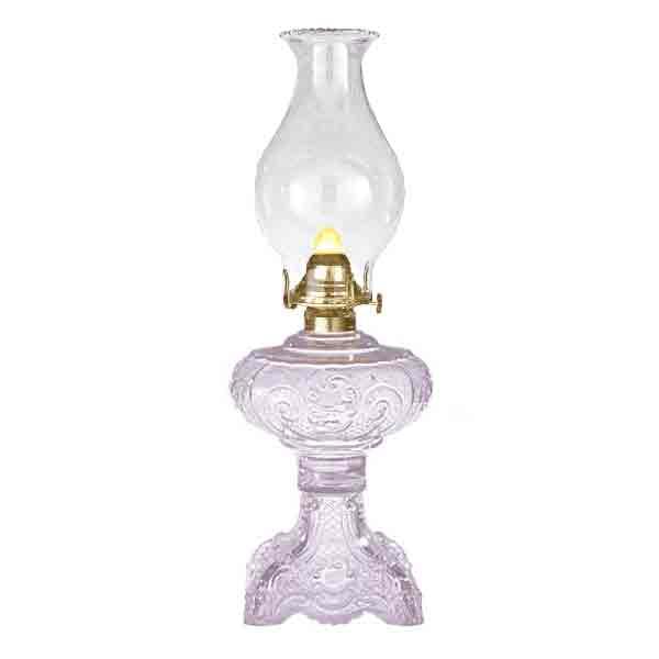 Pink Glass Oil Lamp - paxton hardware ltd