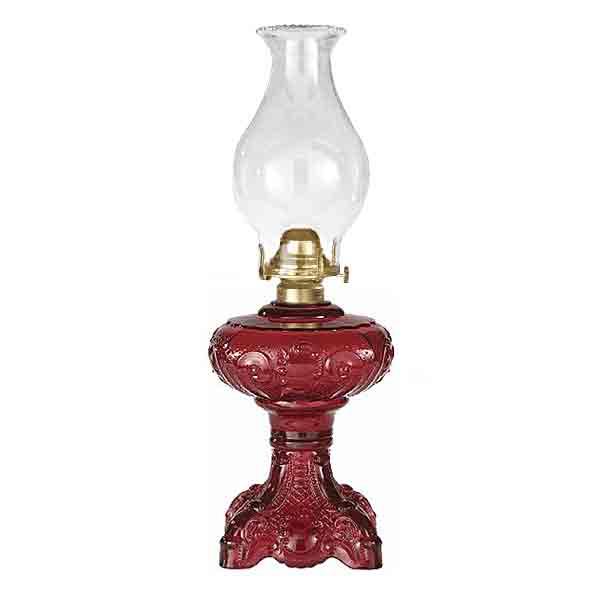 Vintage Brass Small Oil Lamp, French Kerosene Lantern Restored