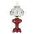 Red Vintage Glass Lamp, white melon shade - paxton hardware ltd