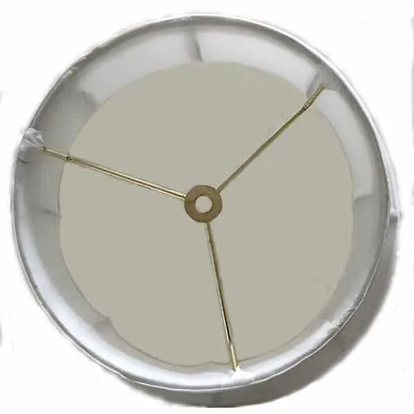 Lampshade has spider with ring to fit onto lamp harp